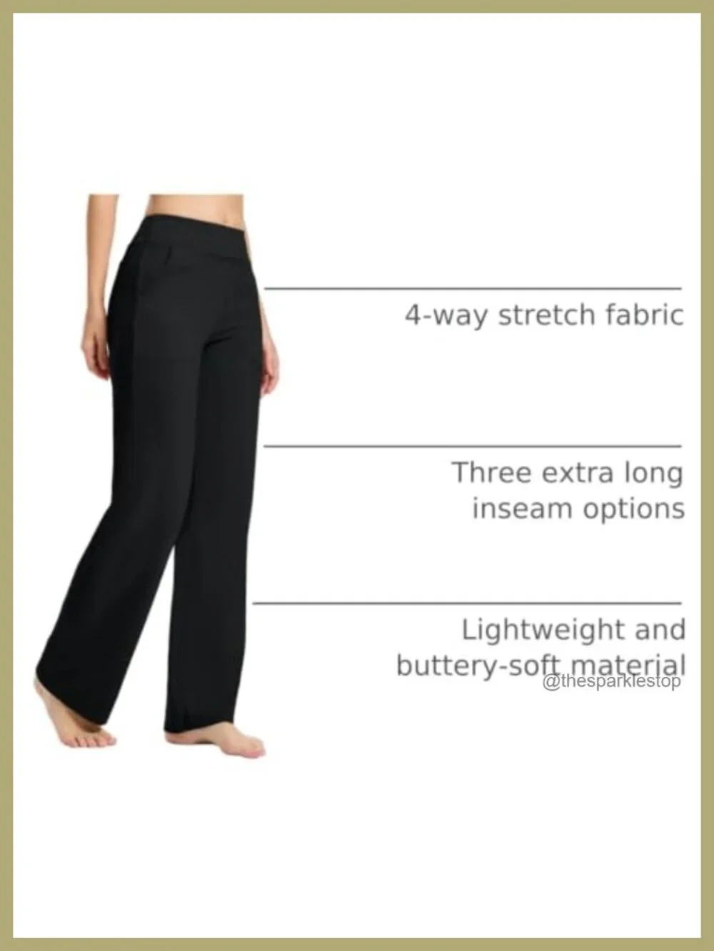 Wide Leg Yoga Pants with Pockets, High Waist, Stretch Nylon Blend, Extra Long